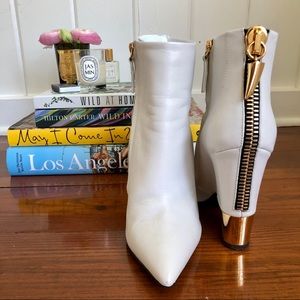 Giuseppe Zanotti white + gold booties 38.5